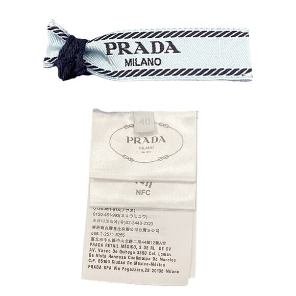 Prada Blouse Women’s Size 8 Classic Fitted Button-Down Cotton Blend in Blue - Picture 4 of 4